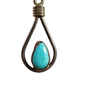 Sterling Silver Turquoise Drop Dangle Earrings Fish Hook Back